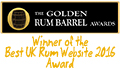 Winner of Golden Rum Barrel Awards Best UK Rum Website 2016